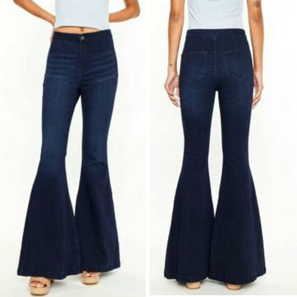 KanCan Jainey High Rise Flare Jeans Women's Size 29 Boho Retro Bellbottom